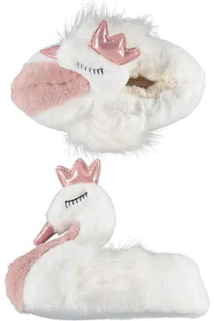 Apollo /roze zwaan pantoffels/sloffen voor meisjes - Dieren zwanen huissloffen voor kinderen - Dierenpantoffels/dierensloffen 35-36