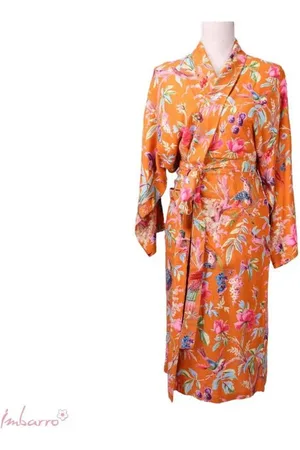 Merkloos Kimono | Imbarro | Terra | One size | Kaftan | Ochtendjas | Paradise-print
