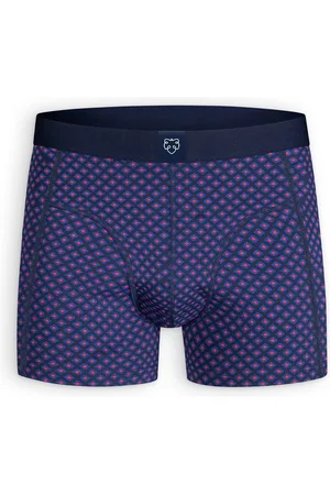 A-dam Navy Pattern - Boxershort - Heren - Volwassenen - Vegan - Boxershorts - Onderbroek - Ondergoed - Katoen - Donkerblauw - S