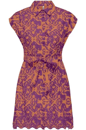 ONLY Jurk Onllou Emb S/s Shirt Dress Cs Ptm 15324819 Tigerlily/urban Ethn Dames