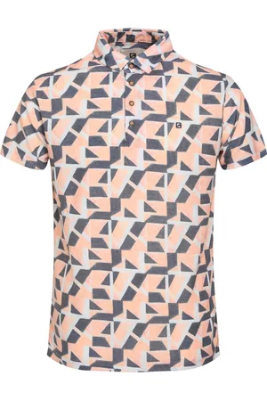 Gabbiano Poloshirt Polo Jersey Geometric Printed 234542 972 Soft Peach Mannen