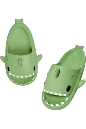 Merkloos Slippers kinderen haai - - jongens en meisjes 2-3 jaar - maat 24-25 - badslippers - pantoffels - kinderen