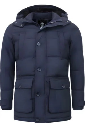 Enos Gewatteerde Jassen Heren - Parka Heren Jassen - 8667 - Blauwe Jas
