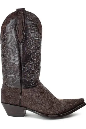 Sendra Texas Chocolate Cuervo Bruin Heren Spitse Exotische Cowboy Laarzen Cubaanse hak Lederen zool