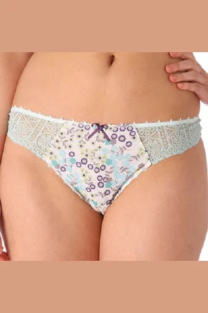 Freya Celia - string - groen/wit met fantasie print - maat S / 36