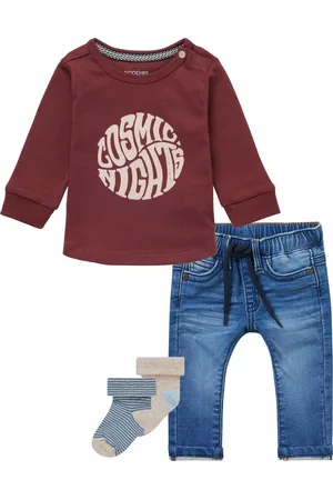 Noppies Kledingset - Jongens - 4delig - Broek Jeans Marlton Stone use - Shirt Jaroslavi Andorra - 2 paar sokjes