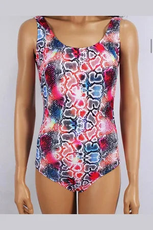 Merkloos Badpak- Fashion all- over print Zwempak- Vrouwen Badmode Badkleding Bikini Strandkleding Zwemkleding 417-