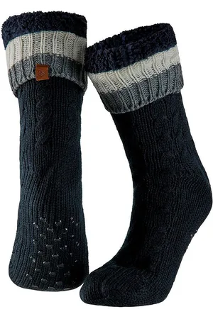 Apollo Huissokken heren/dames - donkerblauw - maat 41-46 - anti-slip - Gebreid/fleece - slaapsokken/bedsokken