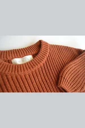 Merkloos Uwaiah oversize knit sweater -Sugar Brown - Trui voor kinderen - 104/4Y