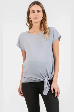 Attesa Zwangerschapsblouse van crÃªpe met knoop aan de zijkant, maat M