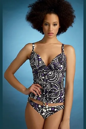 Freya Atomic - tankini set - zwart met stippen