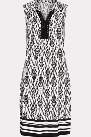Esqualo Dress slv/lss 2tone Ikat print
