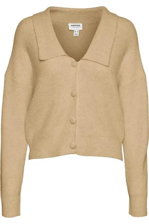 VERO MODA Vest Vmrosie Ls V-neck Knit Vma Sl 10254609 Travertine Dames