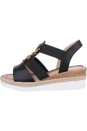 Merkloos Dilena fashion Sandalen sleehak houte kralen dames