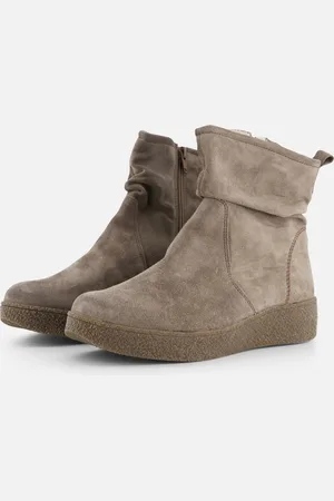 Feyn Marina Enkellaarsjes taupe Suede