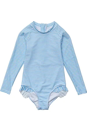 Snapper Rock UV Zwempak voor meisjes - Lange mouw - Gestreept - - maat 2 (76-88cm)
