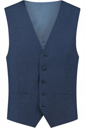 Club of Gents Gilet structuur royalblue