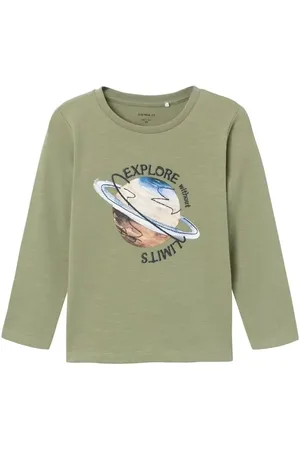 NAME IT Jongens Lange Mouwen T-shirt Noah Oil Green - 110