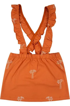 Little Indians Salopette Dress Palmtrees Bombay Brown jurk