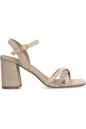 Manfield Dames - sandalen met hak met strass detail