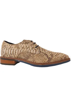 Jenszen Geklede Veterschoen 3923-G Foil Beige