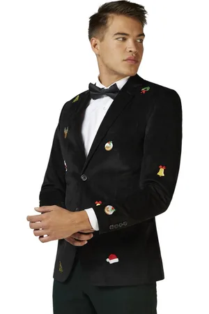 OppoSuits Deluxe X-Mas Icons - Black - Heren Blazer