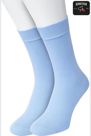 Bonnie Doon Basic Sokken Kinderen Licht Blauw maat 23/26 - 2 paar - Unisex - Jongens en Meisjes - Basis Katoenen Sok - Kids - Gladde Naden - Brede Boord - Perfecte Pasvorm - 2-pack - Multipack - Effen - Lichtblauw - - OL7334012.85