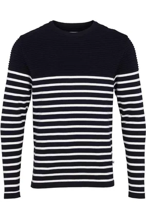 Kronstadt Trui Gestreept Wit Link Stripe Regular Fit - 3XL