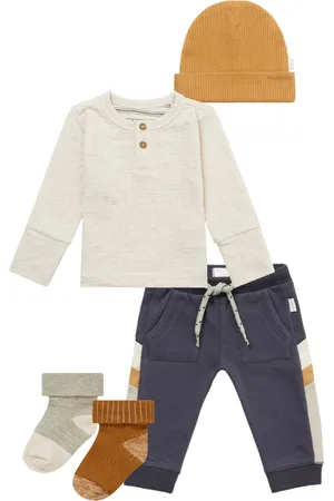 Noppies Kledingset - 5DELIG - Broek Maury India Ink - Shirt Miami Oatmeal - Beanie Mebane Apple Cinnamon - 2 Paar sokjes Maxton