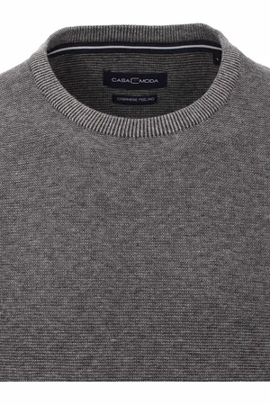 Casa Moda Trui Met Cashmere Ronde Hals Zilver 403480600-713 - 3XL