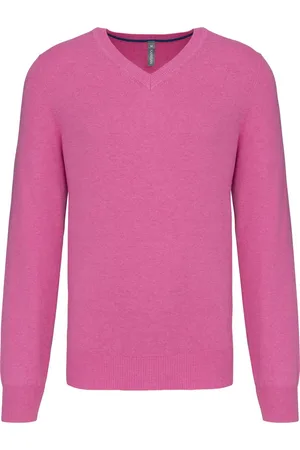Kariban Pullover/Cardigan Heren L V-hals Lange mouw 87% Katoen, 11% Polyamide, 2% Elasthan