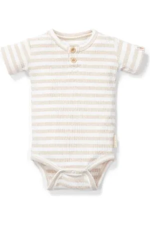 Little Dutch Stripe Sand/White - Baby Jongens en Meisjes - Romper korte mouw