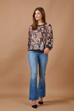 DIDI Dames Flared denim pants mid blue maat 40