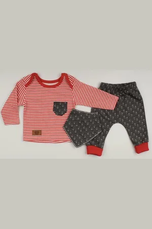 Merkloos Baby, 3 stuks babykledingset, baby kleding jongens, baby kleding meisjes, babypakje, babycadeau, baby jogging, baby born, baby broekje, baby top, baby slab, comfortabel, %100 katoen, zacht, kleurrijk, , grijs, 3-6 maanden, maat 68 cm