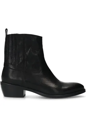 Manfield Dames - Zwarte leren cowboy laarzen