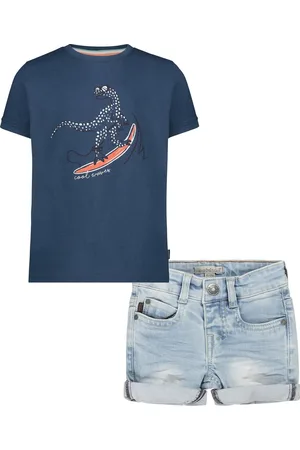 Noppies Koko Noko - - kledingset - 2delig- Jeans short - shirt Jonesbro met print