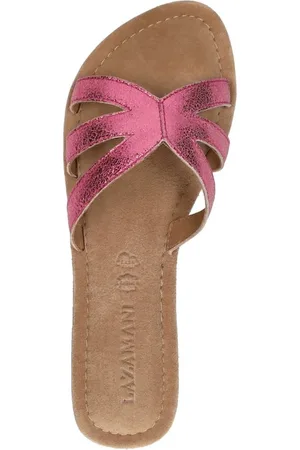 Lazamani Nina Leren Dames Slippers Pink