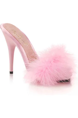 Fabulicious EU 39 = US 9 | POISE-501F | 5 Heel, 3/8 PF Marabou Slide Sandal