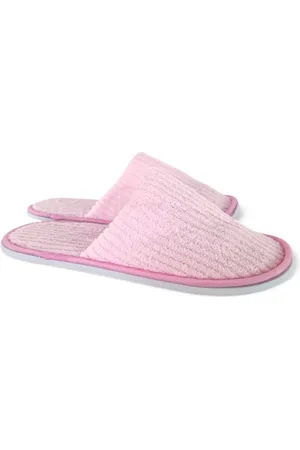 Merkloos Pantoffels dames - - 5 paar - geribbeld - leuk voor slaapfeestje of vakantie - één maat
