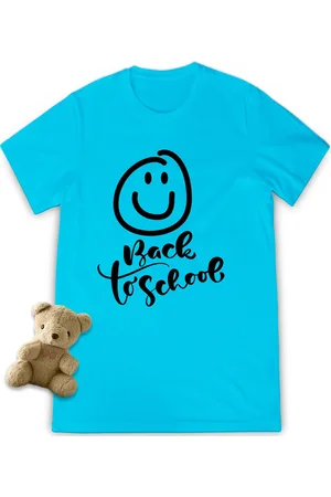 RUSSELL T shirt Back to School - Grappig tshirt voor jongens en meisjes - Unisex maten: 92 t/tm 164 - Shirt kleuren: wit, en fuchsia.