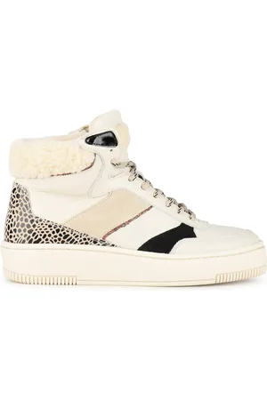 PS Poelman ESQUIMO Dames Hoge Sneakers - Beige