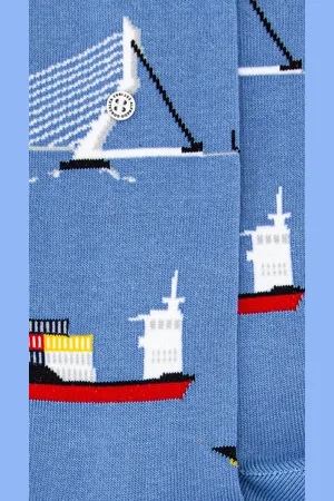Alfredo Gonzales Rotterdam Sokken AG-Sk-ROT-01 113 Light Blue/Red XS(35-37)