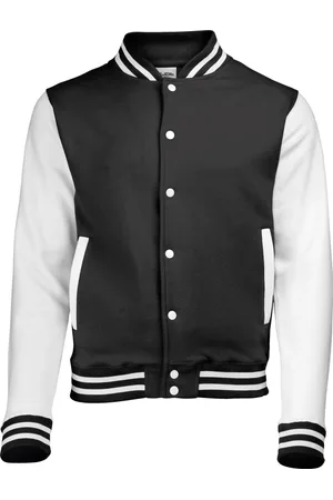AWDis Varsity jacket, Jet Black/White