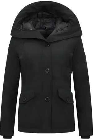 Matogla Gewatteerde Jas Dames met Capuchon - Getailleerde Winterjas Dames Kort - 503 - Zwarte Jas