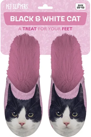 PLENTY Pantoffel Kat Zwart-Wit 39-42