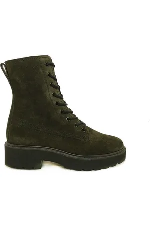 Paul Green Groene Veterboots Soft Suede