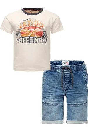 Noppies Kledingset - 2DELIG - Broek Jeans Glasgow - Shirt Garissa Antique White
