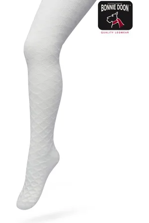 Bonnie Doon Bio Kabel Maillot Meisjes maat 92/110 XS - Ingebreid Kabel patroon - Biologisch Katoen - Uitstekend draagcomfort - Cable Tights - OEKO-TEX - Gladde Naden - Klassiek - Gebroken Wit - BP213902.32