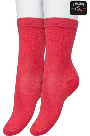 Bonnie Doon Basic Sokken Kinderen Knal Roze maat 31/34 - 2 paar - Unisex - Jongens en Meisjes - Basis Katoenen Sok - Kids - Gladde Naden - Brede Boord - Perfecte Pasvorm - 2-pack - Multipack - Effen - Roze - Pink - OL7334012.390