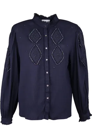 Antik Batik • donkerblauwe blouse Ayo • maat M